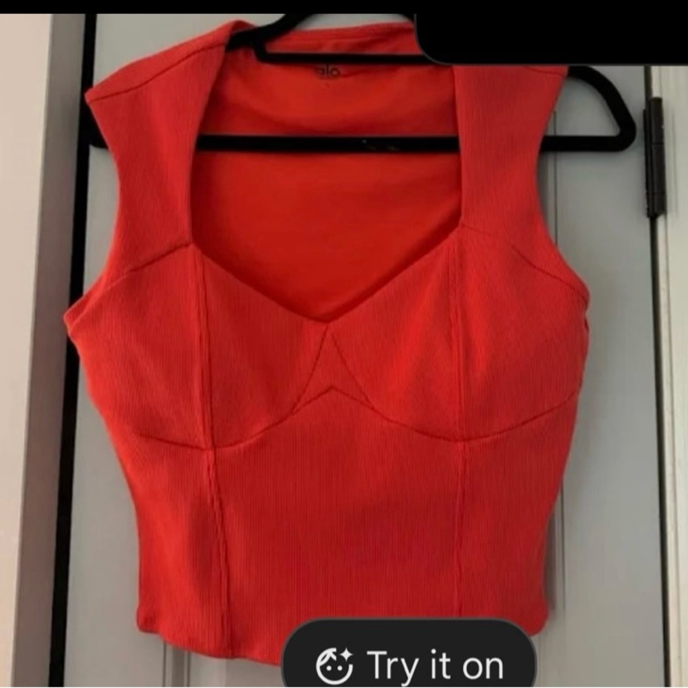 ALO Yoga Women's Vibrant Red Crop Top